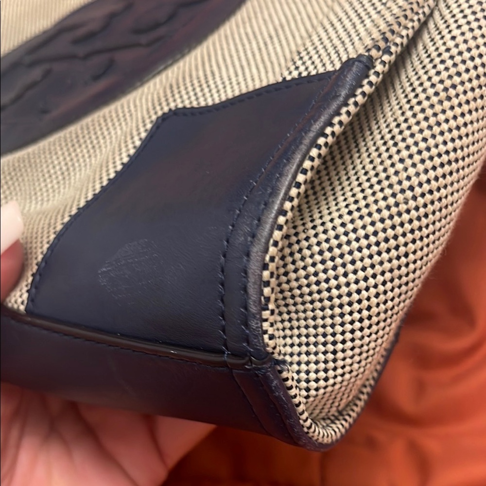 Tory Burch Blue and Cream Tote Bag - Picture 12 of 13